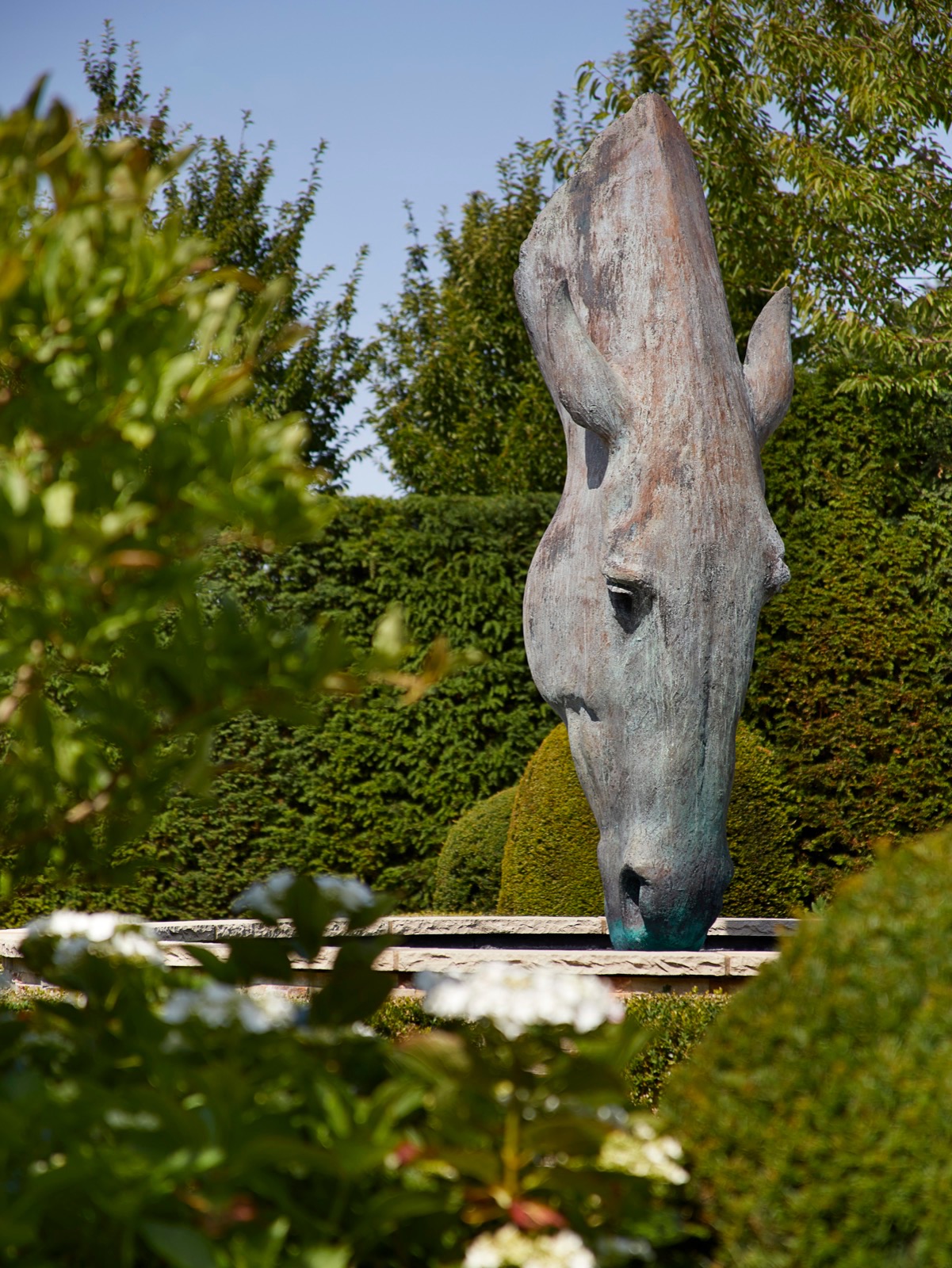A sculptural detail in a private garden